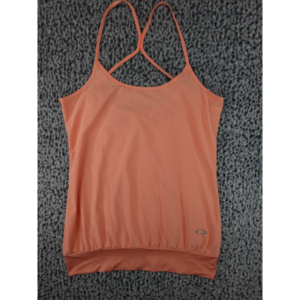 Oakley Activewear Tank Top Womens Small Peach Laser Cut Strappy Racerback Yoga